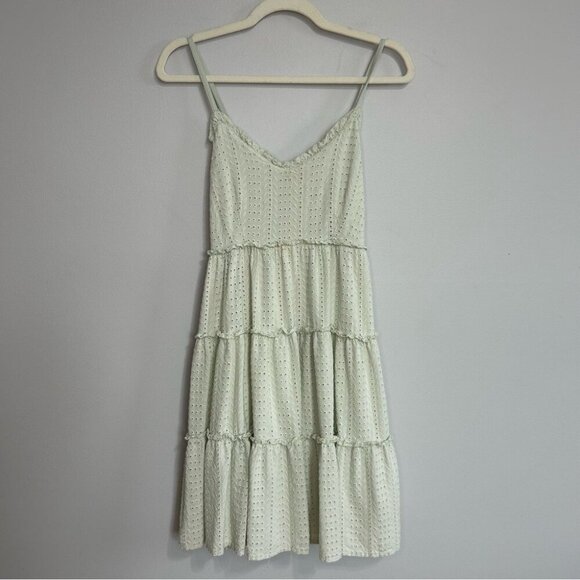 Sim & Sam Seafoam Green Eyelit Spaghetti Strap Sun Dress Women’s Size Small - Picture 1 of 6